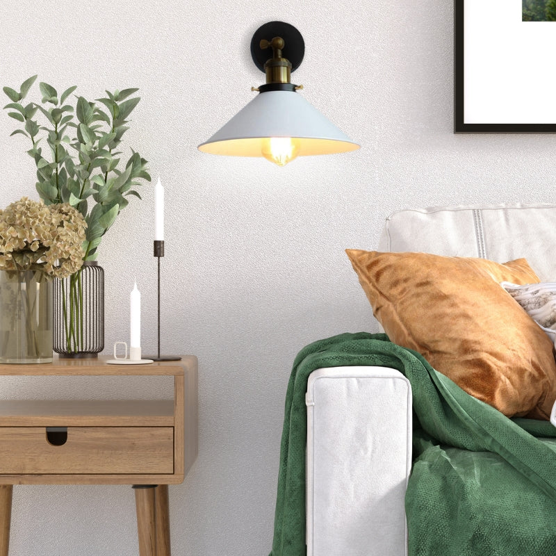 Vintage Industrial Wall Sconce in White | Mennts