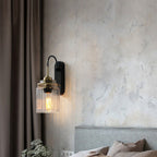 Vintage Style Wall Sconce With Ribbed Glass Shade | Mennts