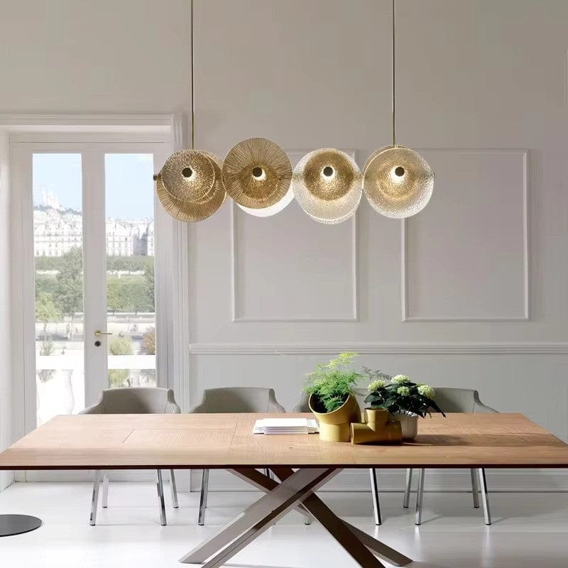 Bellara Circular Glass Chandelier In Gold | Mennts