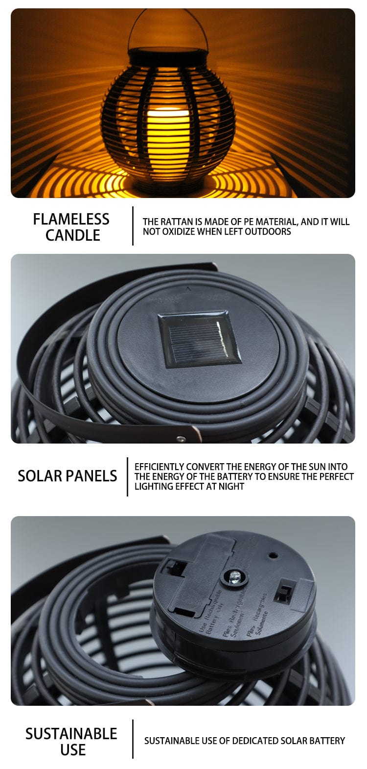 Liora Solar Rattan Teardrop Outdoor Lamp | Mennts