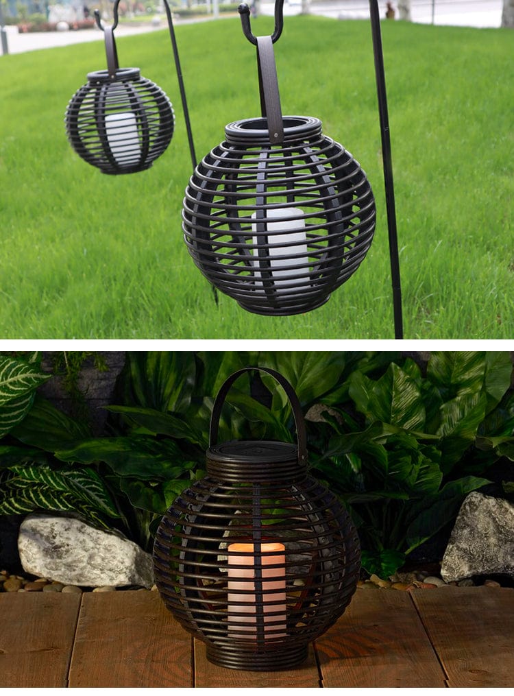 Liora Solar Rattan Teardrop Outdoor Lamp | Mennts