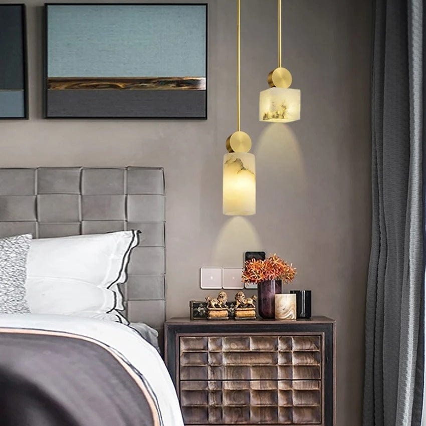 Lunette | Marble and Gold Pendant | Mennts