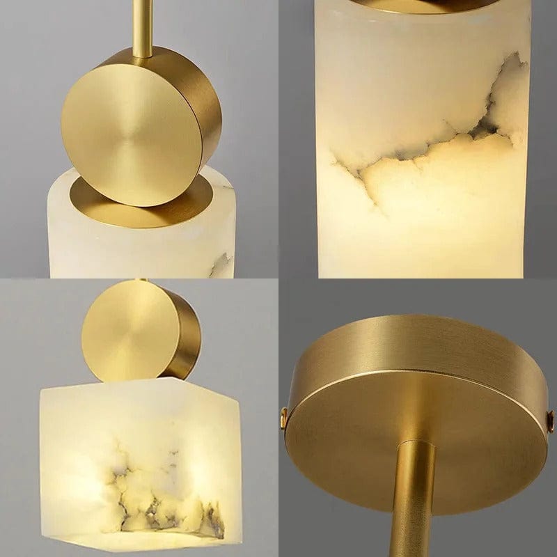 Lunette | Marble and Gold Pendant | Mennts