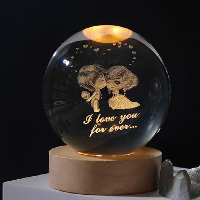 3D Illuminated Crystal Globe | Mennts
